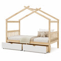 Kinderhausbett aus Kiefernholz mit Schubladen 90x200 cm
